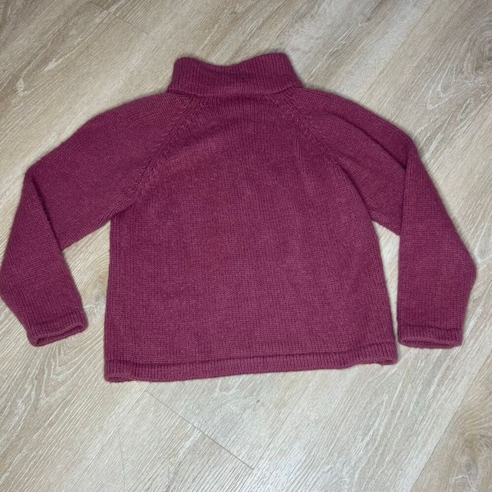 American South Side, Zip-up Alpaca Wool Sweater in Rasberry, Women’s Medium - Picture 2 of 10